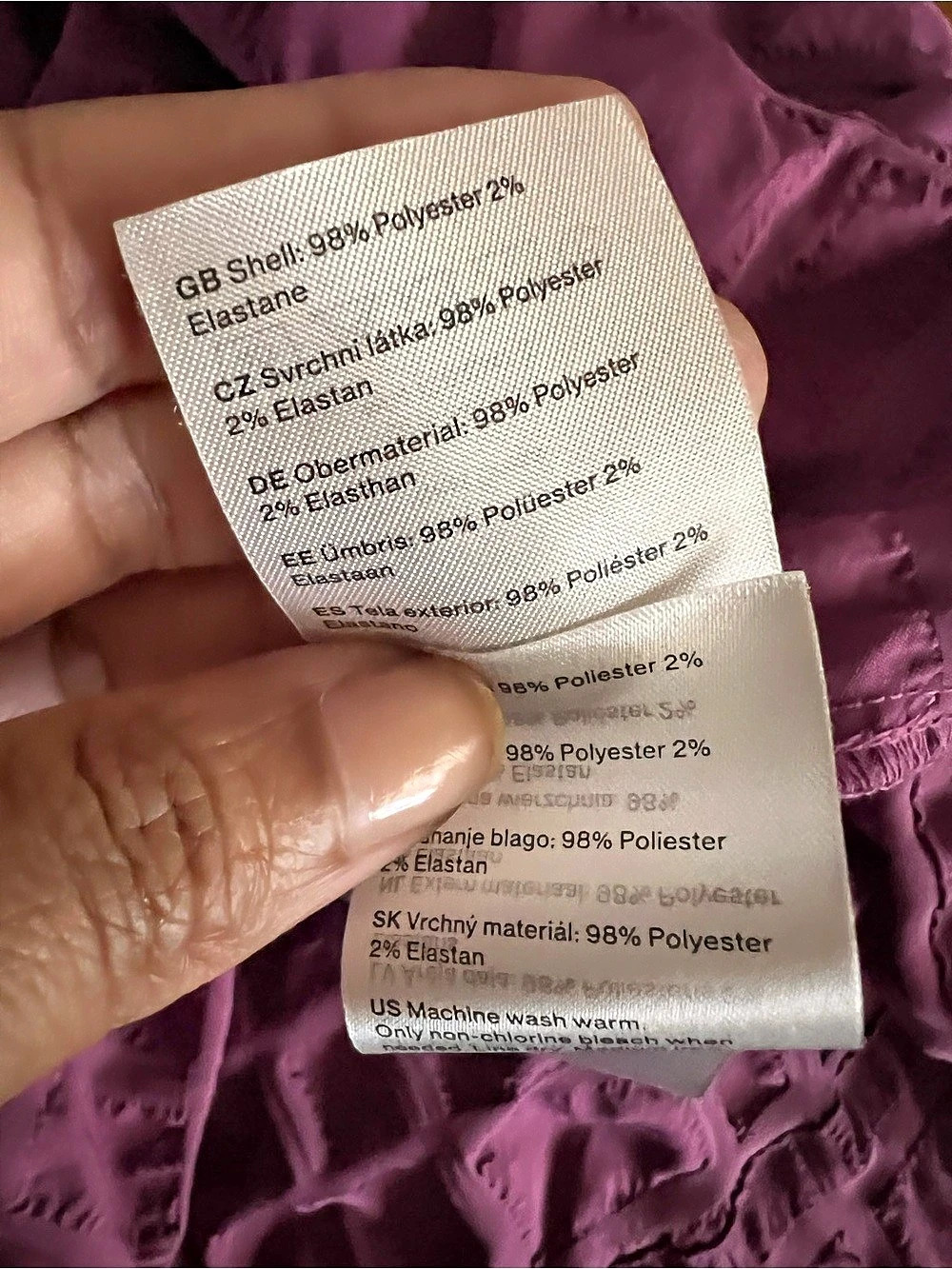Weekday Purple Mini Dress Ruched M - Picture 5 of 8